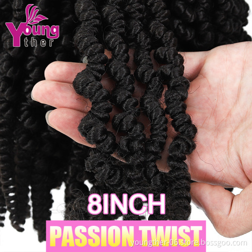 Pre-looped Spring Passion Fluffy Bomb Twists  Synthetic Bomb Twist Crochet Hair Extensions Pre Spring  Braiding Hair